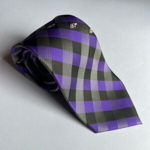 NFL Baltimore Ravens Woven Check Plaid Pattern Tie